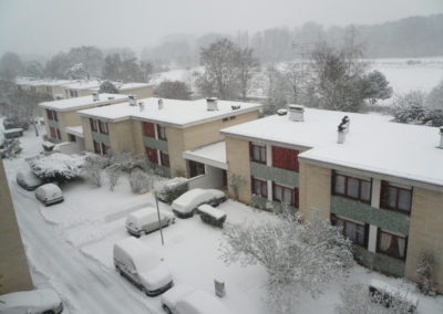 La résidence sous la neige