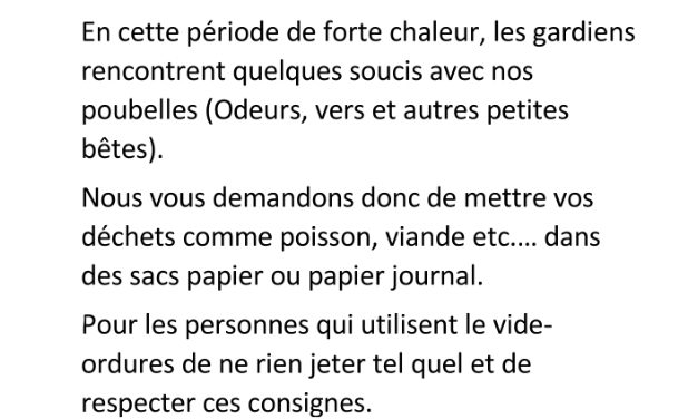 Les poubelles en période de forte chaleur