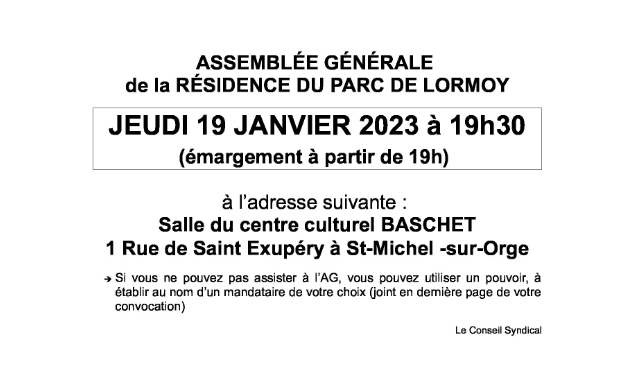 Assemblée Générale 2023