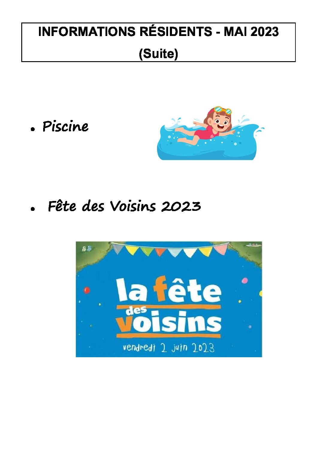 Infos résidents mai 2023 (suite)