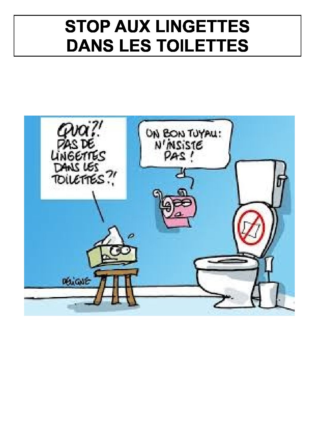 Stop aux lingettes dans les toilettes